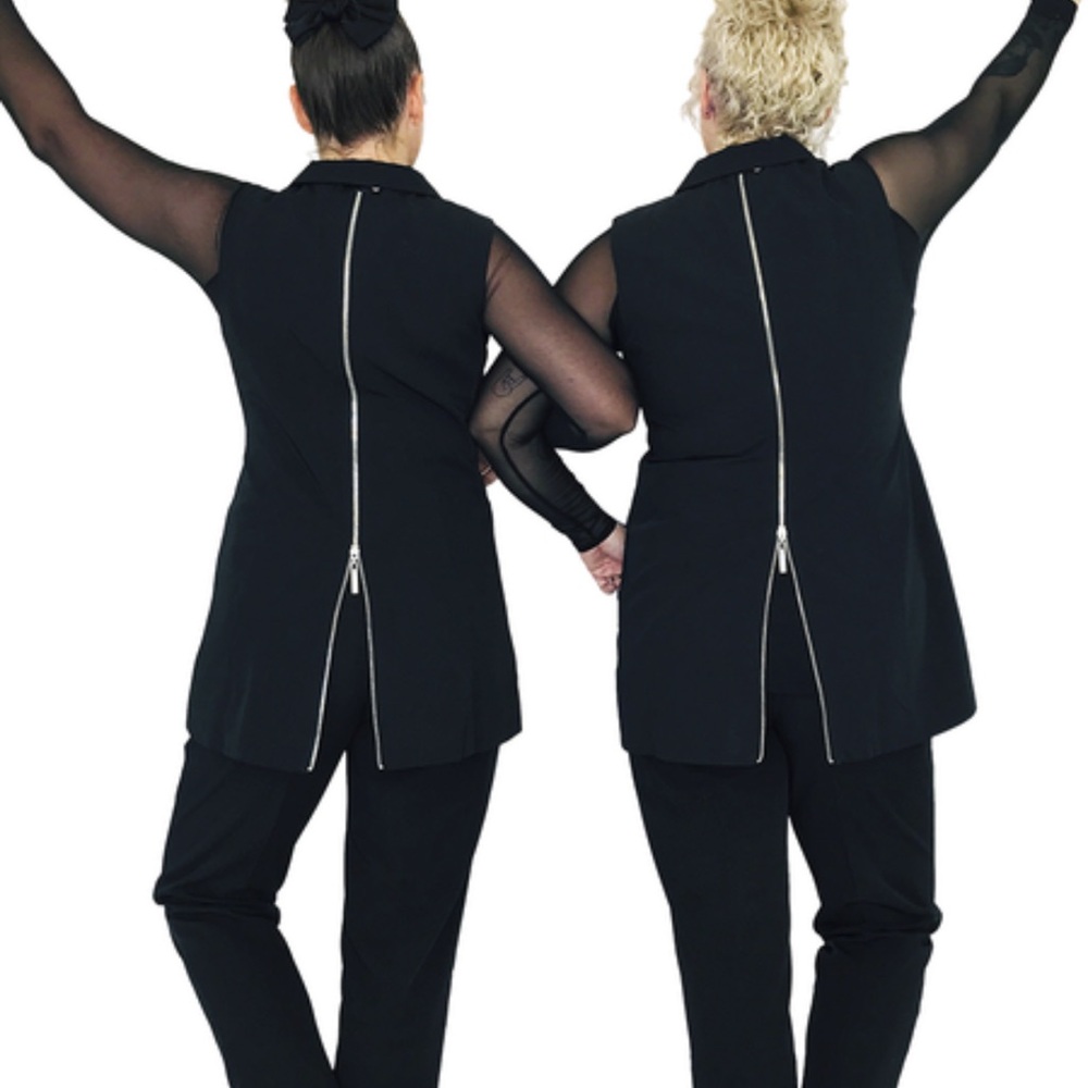 BLACKPANTS Black Double-Breasted Vest  bleach-resistant, hair-repellent